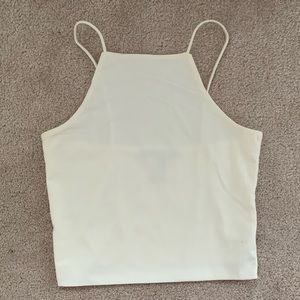 White Cropped Tank Top